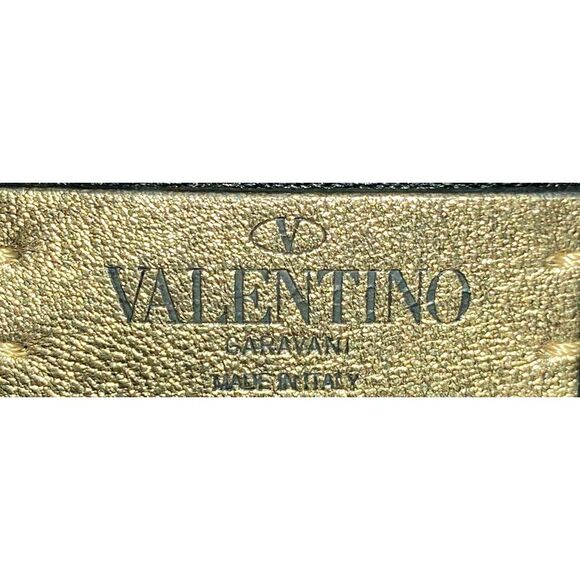 Valentino Garavani Roman Stud Flap Bag Quilted Python Medium Gold - Picture 6 of 6